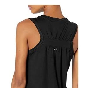 All Saints Black Sleeveless Tank Top with Back Ring Detail